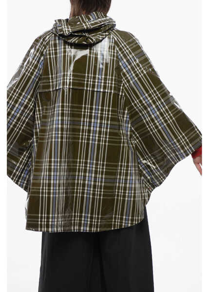 Jachete Woolrich Plaid Check Nylon Hawthorn Hooded Cape Military Green Femei (BM 16988542) 2