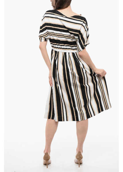 Rochii lungi Woolrich Color Block Striped Scully Flared Dress Beige Femei (BM 16988548) 2