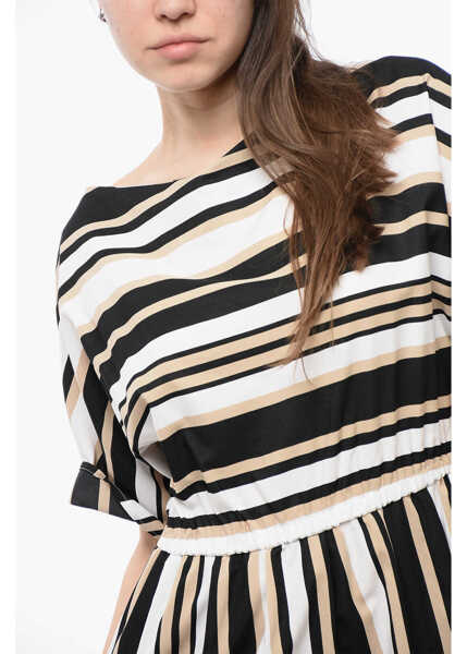 Rochii lungi Woolrich Color Block Striped Scully Flared Dress Beige Femei (BM 16988548) 3