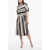 Woolrich Color Block Striped Scully Flared Dress Beige