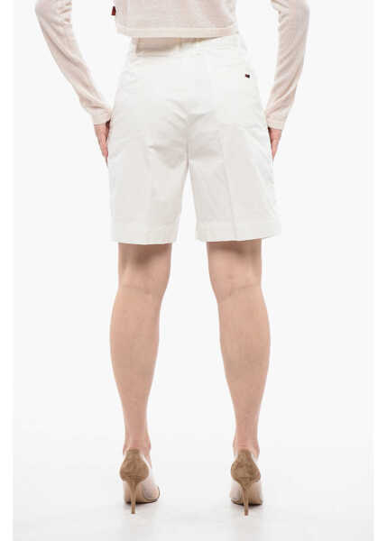 Pantaloni scurti Woolrich Double Pleated Stretch Shorts White Femei (BM 16988551) 2