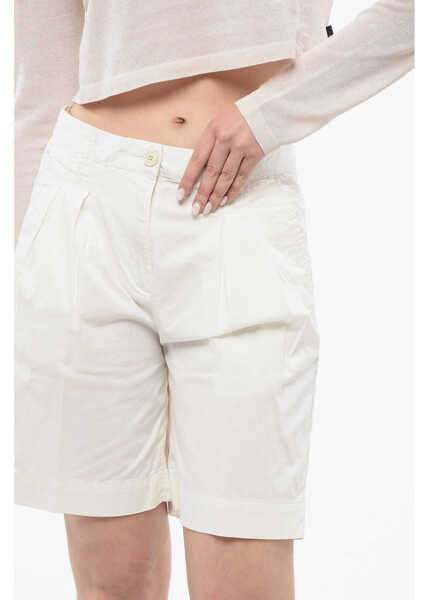 Pantaloni scurti Woolrich Double Pleated Stretch Shorts White Femei (BM 16988551) 3