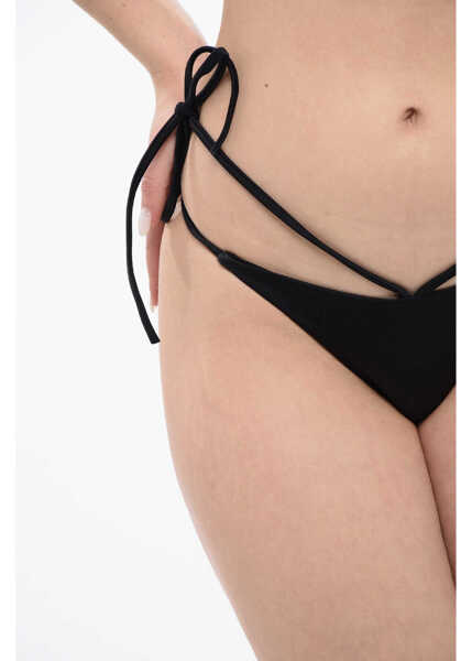 Bikini DSQUARED2 Solid Color Bikini Bottoms With Laces To Wrap Around The Wai Black Femei (BM 16988560) 3