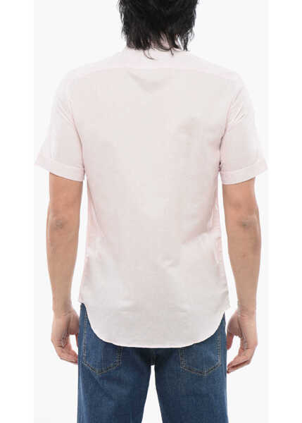 Camasi casual CORNELIANI Short-Sleeved Pure Linen Shirt Pink Barbati (BM 16988689) 2