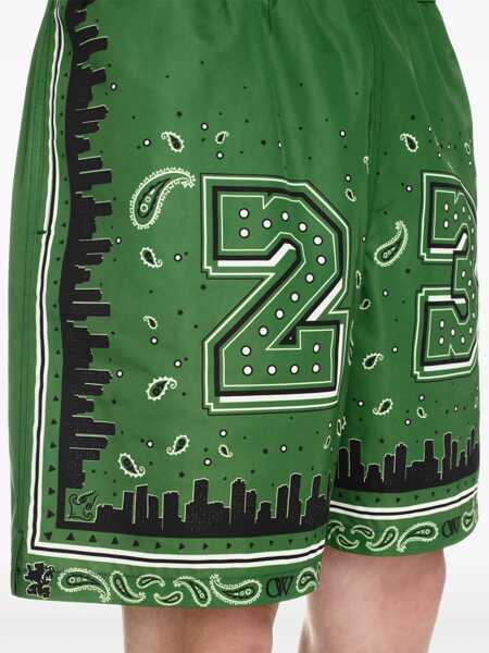 Bermude Off-White Bandana Print Swimshorts Green Barbati (BM 16988719) 4