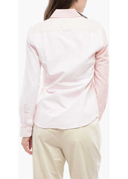 Camasi casual Woolrich Awning Striped Oxford Cotton Shirt With Breast-Pocket Orange Femei (BM 16988755) 2