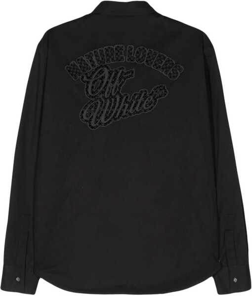 Camasi casual Off-White Cotton Poplin Shirt With Cut Out Details Black Barbati (BM 16989079) 2