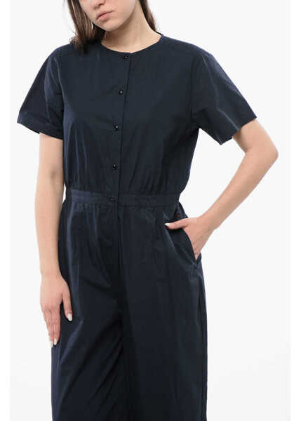 Salopete Woolrich Buttoned Short Sleeved Jumpsuit Midnight Blue Femei (BM 16989115) 4