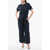 Woolrich Buttoned Short Sleeved Jumpsuit Midnight Blue