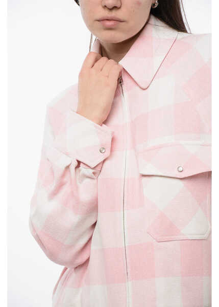 Jachete Woolrich Archive Buffalo Checked Timber Summer Overshirt With Frontal White Femei (BM 16989121) 3