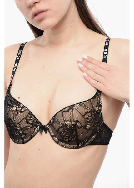 Sutiene DSQUARED2 Icon Laced Bra With Logoed Straps Black Femei (BM 16989145) 3