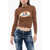 DSQUARED2 Cropped Crew-Neck Sweatshirt With Print Brown