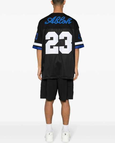 Tricouri Off-White Embroidered Mesh Football T-Shirt Black Barbati (BM 16989151) 2