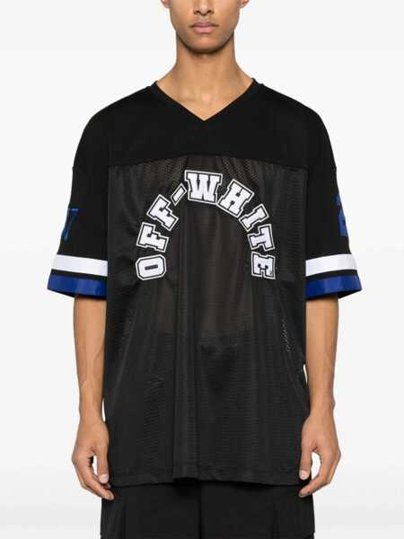 Tricouri Off-White Embroidered Mesh Football T-Shirt Black Barbati (BM 16989151) 3