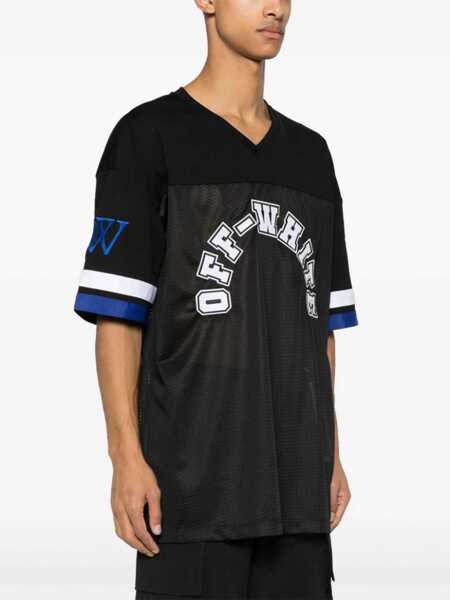 Tricouri Off-White Embroidered Mesh Football T-Shirt Black Barbati (BM 16989151) 4
