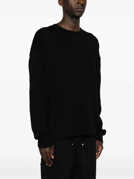 Pulovere Off-White Crewneck Cotton Sweater Black Barbati (BM 16989154) 3
