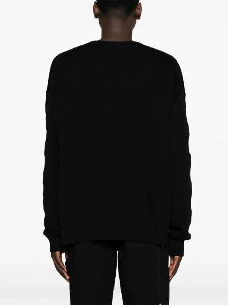 Pulovere Off-White Crewneck Cotton Sweater Black Barbati (BM 16989154) 4