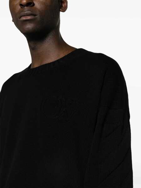 Pulovere Off-White Crewneck Cotton Sweater Black Barbati (BM 16989154) 5
