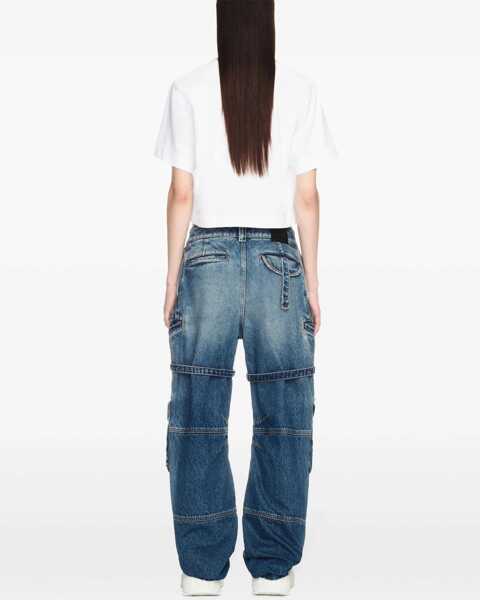 Blugi drepti Off-White Loose Fit Cargo Jeans With Regular Waist Blue Femei (BM 16989160) 4