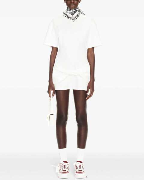 Tricouri Off-White Solid Color Cotton Crew-Neck T-Shirt White Femei (BM 16989178) 2