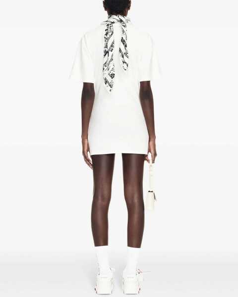 Tricouri Off-White Solid Color Cotton Crew-Neck T-Shirt White Femei (BM 16989178) 4