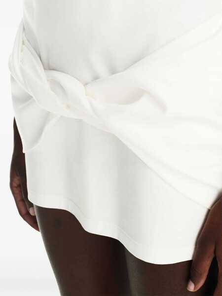 Tricouri Off-White Solid Color Cotton Crew-Neck T-Shirt White Femei (BM 16989178) 5