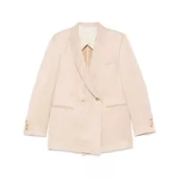 Geci Alysi Linen Blend Double-Breated Jacket Femei