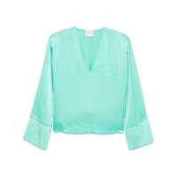 Bluze Forte_Forte Silk V-Necked Blouse Femei