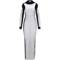 Rochii Jean Paul Gaultier Mix Mesh And Knit Long Sleeves Dress Printed "Mariniere" Clothing Femei