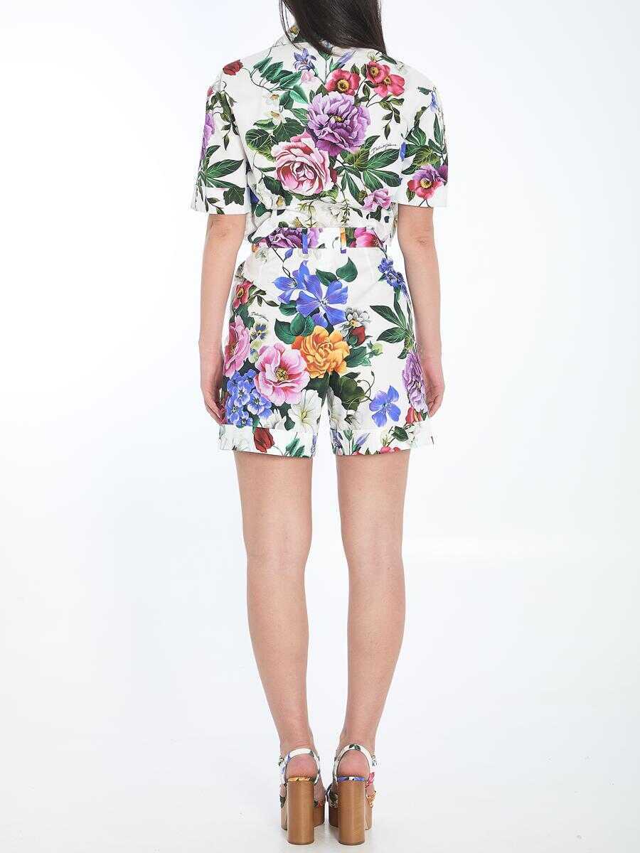 Pantaloni casual Dolce & Gabbana Floral Shorts WHITE Femei (BM 16992156) 4