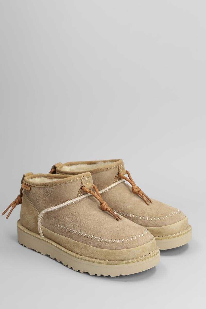 Bocanci UGG UGG Ultra Mini Crafted Low Heels Ankle Boots Beige Femei (BM 16992552) 2