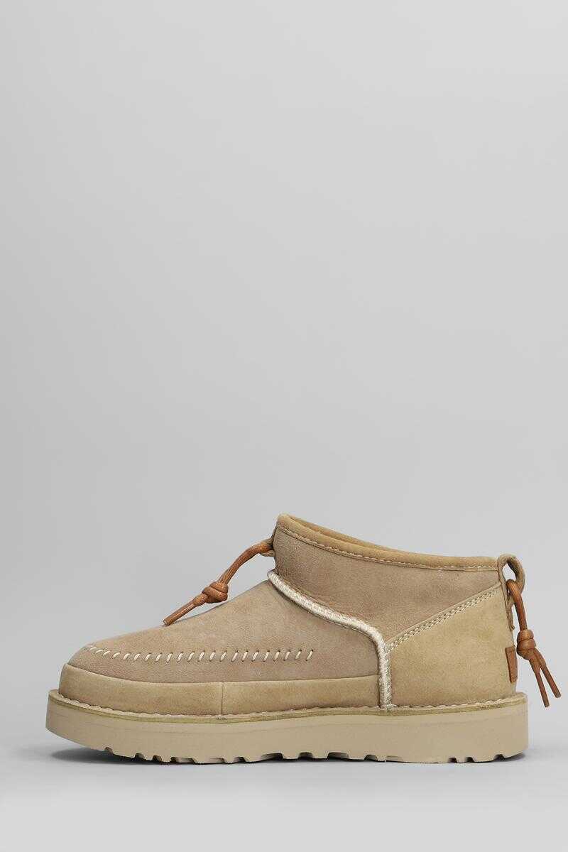 Bocanci UGG UGG Ultra Mini Crafted Low Heels Ankle Boots Beige Femei (BM 16992552) 3
