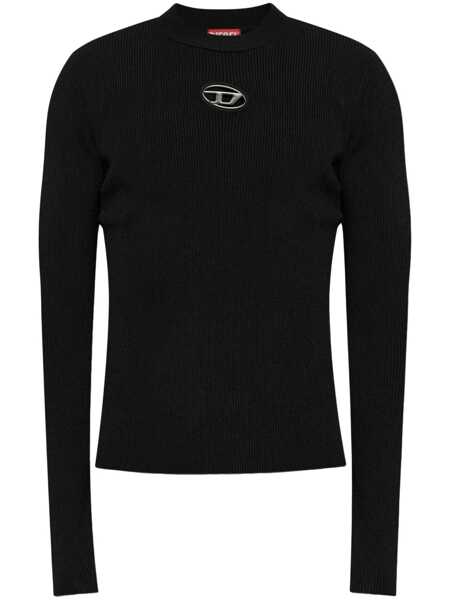 Tricouri Diesel Zacary Black T-Shirt With Round Neck And Oval D Cut-Out On The Front In Tech Fabric Man Black Barbati (BM 16994430) 1
