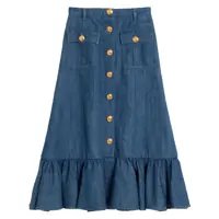Fuste Valentino Garavani Denim Midi Skirt Femei