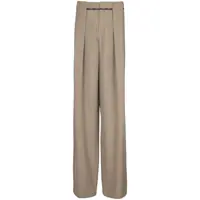 Pantaloni Balmain Taupe Cupro Pleated Pants Clothing Barbati