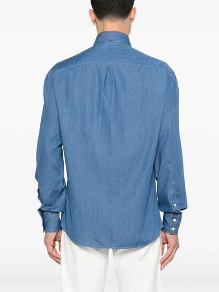 Camasi Brunello Cucinelli Brunello Cucinelli Denim Cotton Shirt BLUE Barbati (BM 17000307) 4