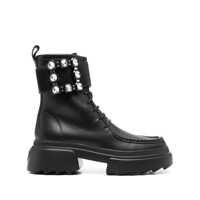 Bocanci Roger Vivier Wallaviv Strass Buckle Leather Boots Femei