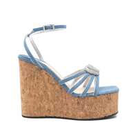 Sandale Mach & Mach Double Heart Cork Wedge Sandals 120Mm Shoes Femei