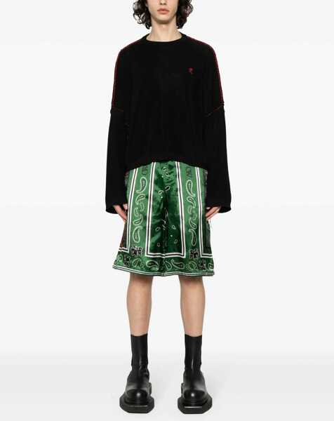 Pantaloni scurti Off-White Bandana Printed Shorts Green Barbati (BM 17004595) 2