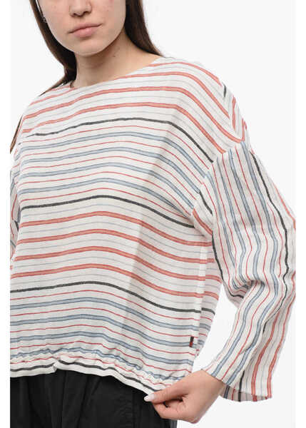 Bluze Woolrich Balanced Stripe Varsity Linen Blend Blouse Multicolor Femei (BM 17004631) 3