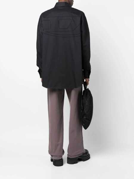 Camasi casual Diesel Cotton S-Limo Shirt With Spread Collar Black Barbati (BM 17004640) 2