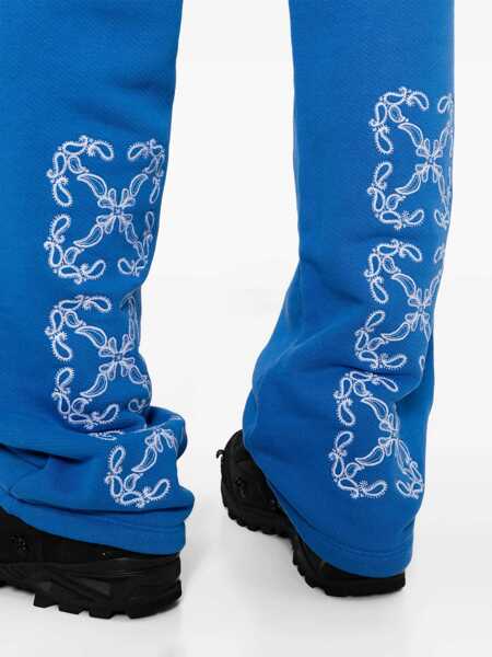 Pantaloni de trening Off-White Brushed Cotton Joggers With Bandana Embroidery Blue Barbati (BM 17004673) 5
