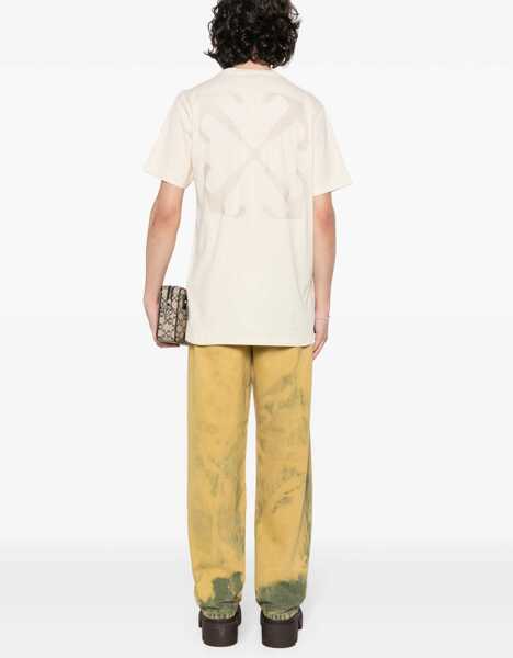 Tricouri Off-White Embroidered Arrow Slim-Fit T-Shirt Beige Barbati (BM 17004679) 2