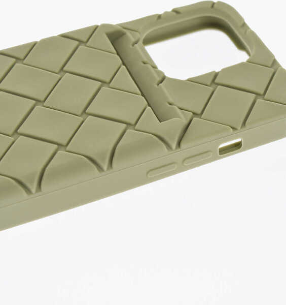 Portofele Bottega Veneta Woven Case For Iphone 13 Pro With External Cardholder Green Barbati (BM 17004793) 3