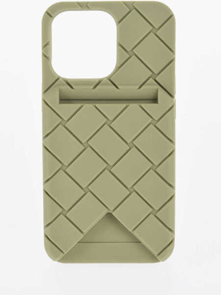 Portofele Bottega Veneta Woven Case For Iphone 13 Pro With External Cardholder Green Barbati (BM 17004793) 1