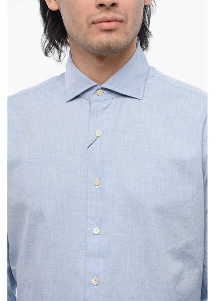 Camasi casual Alessandro Gherardi Cotton Poplin Shirt With Spread Collar Light Blue Barbati (BM 17004964) 3