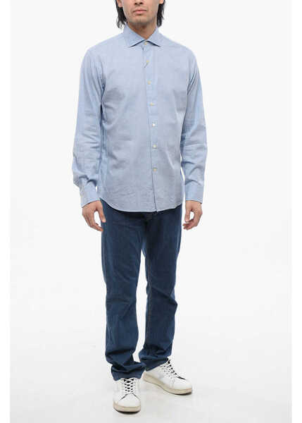 Camasi casual Alessandro Gherardi Cotton Poplin Shirt With Spread Collar Light Blue Barbati (BM 17004964) 4