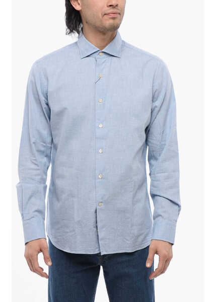 Camasi casual Alessandro Gherardi Cotton Poplin Shirt With Spread Collar Light Blue Barbati (BM 17004964) 1