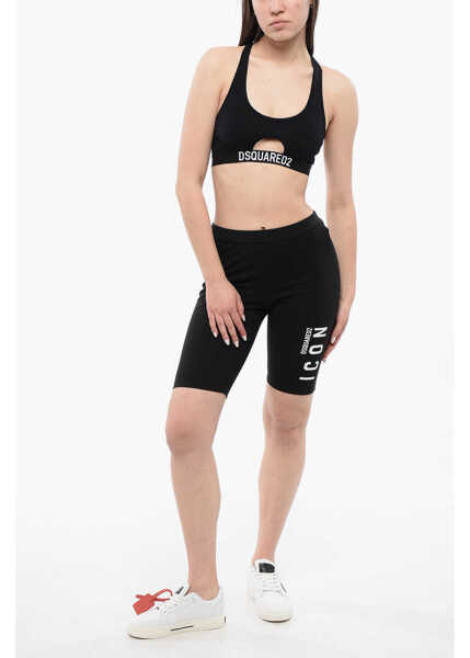 Sutiene DSQUARED2 Wired Sporty Bra With Cut-Out Detail Black Femei (BM 17005021) 3