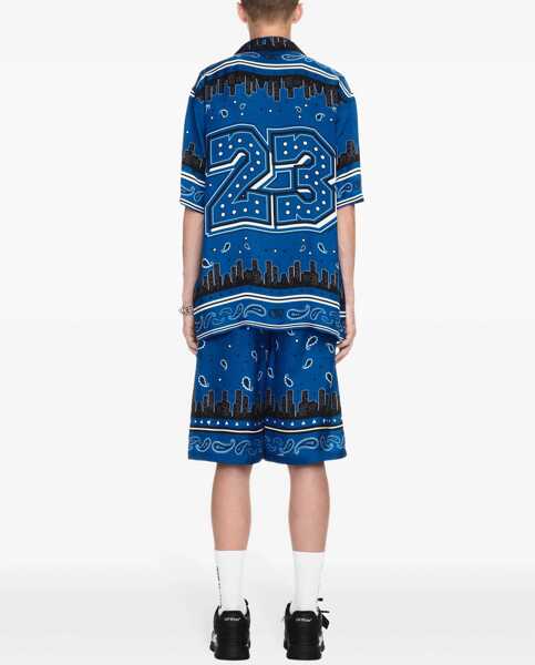 Pantaloni scurti Off-White Bandana Print Shorts Blue Barbati (BM 17005369) 4